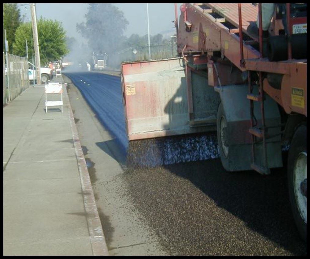 Placing Rubberize Chip Seal