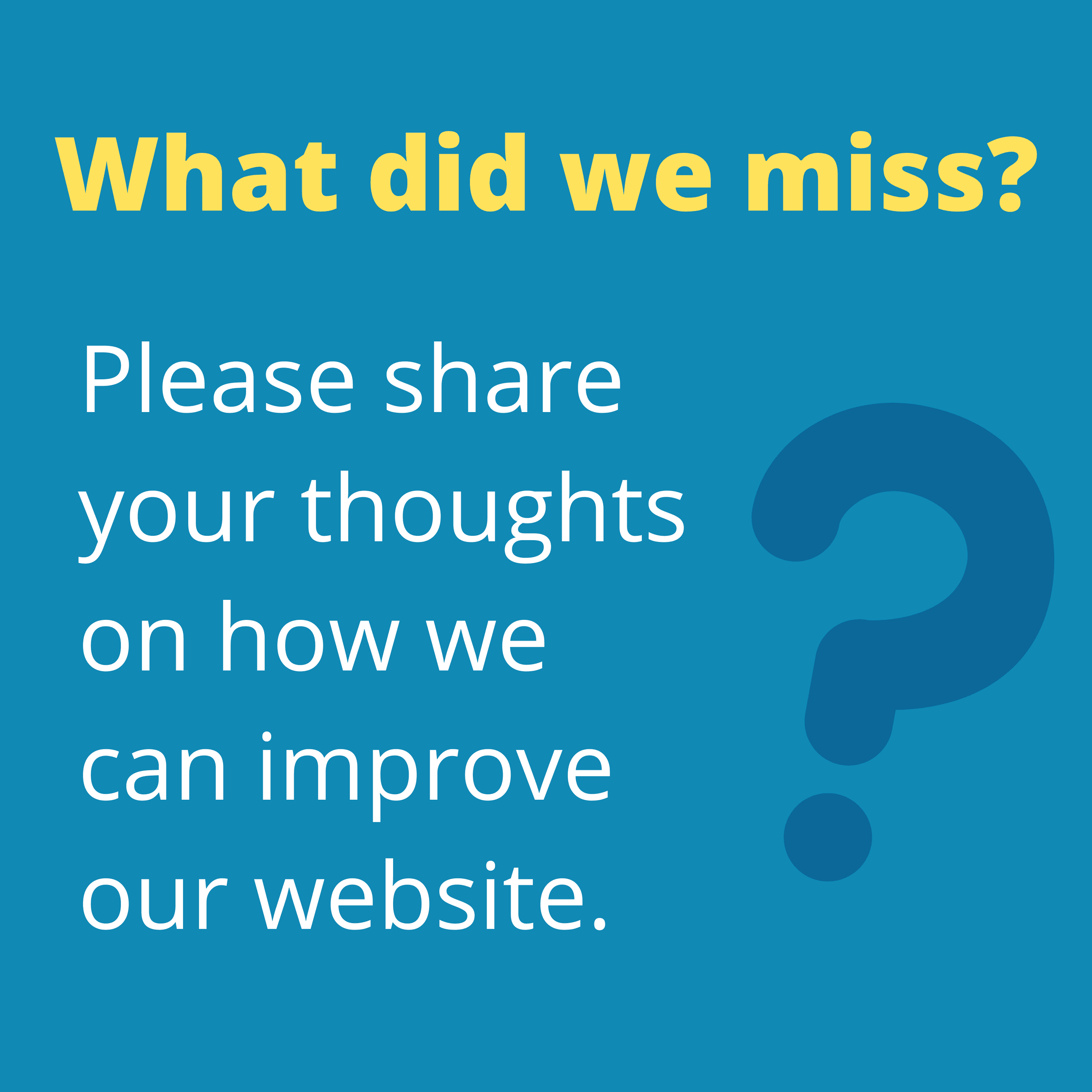 What did we miss? Please give us feedback on our website.