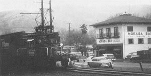 Historical photo of Town of Moraga Bar and Sacramento Northern Train